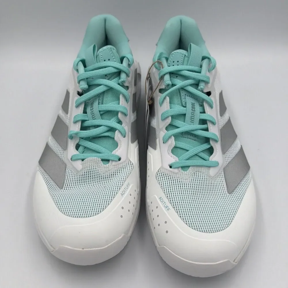 adidas Adizero Ubersonic 5 Tennis  Womens Silver White Sneakers Athletic Size 10